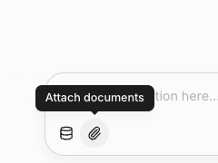 The attach documents button that allows users to upload documents directly to the datastore